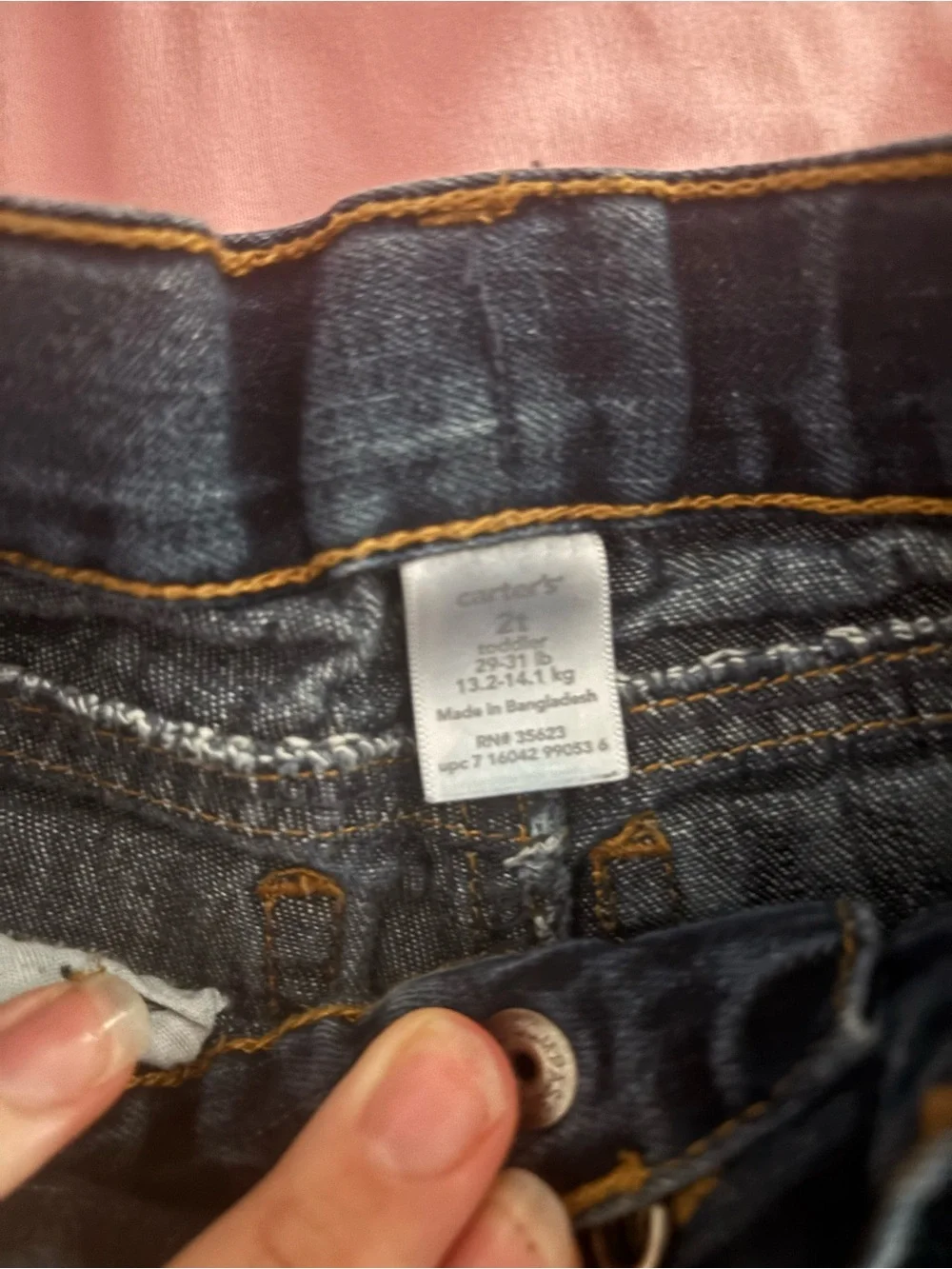 Carter's Dark Blue Denim Jeans with Butterfly Patch